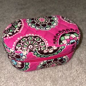 Vera Bradley Pink Quilted Floral Medallion Jewelry Case